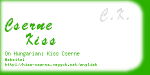 cserne kiss business card
